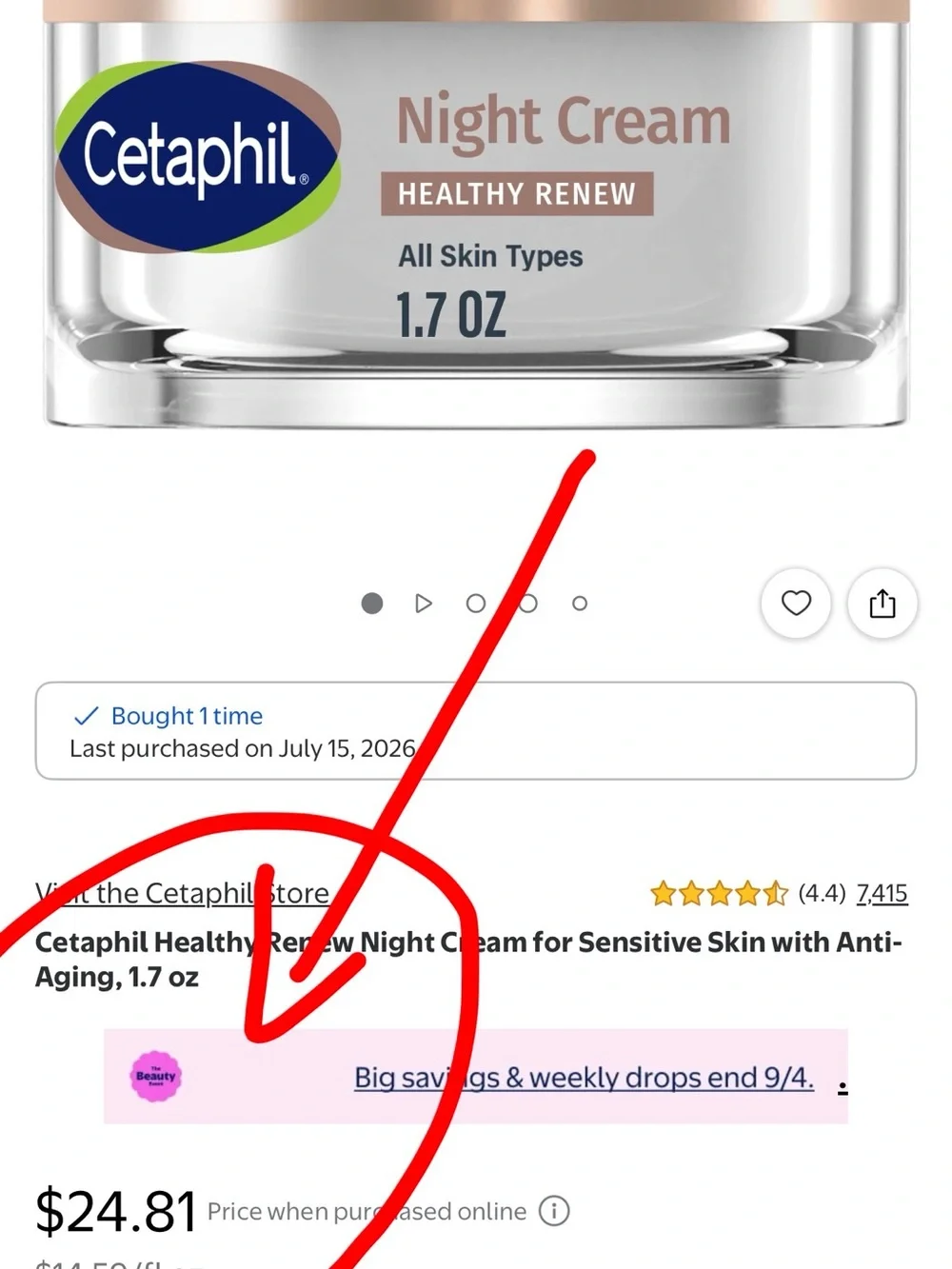 Cetaphil Night Cream Healthy Renew - Beige/Pink Packaging